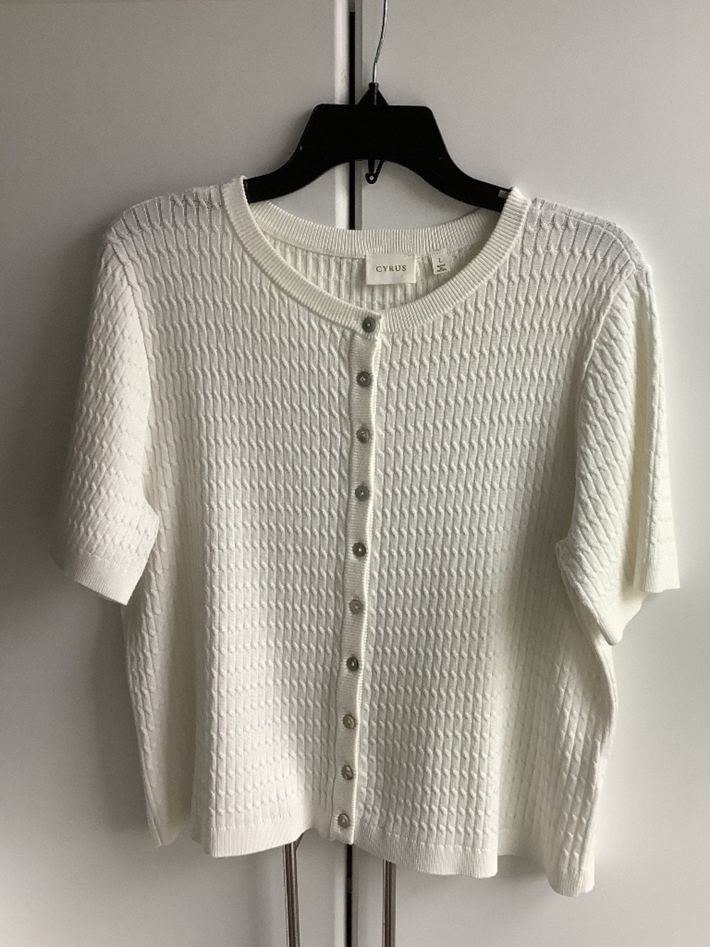Women Top Button Down Shirts, Size L, White
